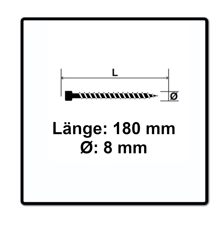 SPAX IN.FORCE Vis 8,0 x 180mm - Torx T-STAR Plus T40 - Filetage complet - Tête cylindrique - WIROX - Pointe de perçage CUT 50 pcs. (1221010801805)