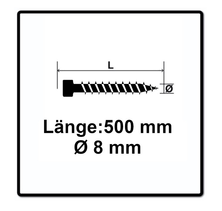 SPAX IN.FORCE Schraube 8,0 x 500 mm 25 Stk. Torx T-STAR Plus T40 ( 1221010805005 ) Vollgewinde Zylinderkopf WIROX CUT Bohrspitze