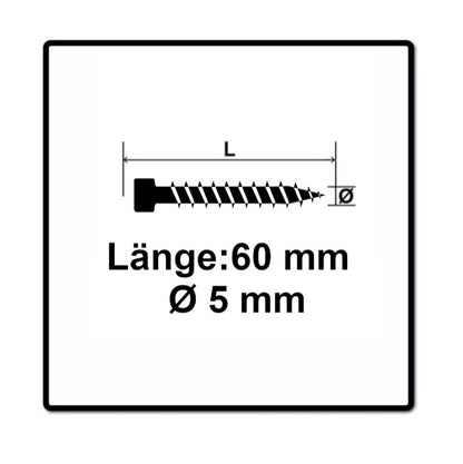 SPAX Vis de terrasse 5,0 x 60 mm acier inoxydable A2 - 400 pcs. (0537000500605) Filetage de fixation culasse Torx T-STAR Plus T25 Cut