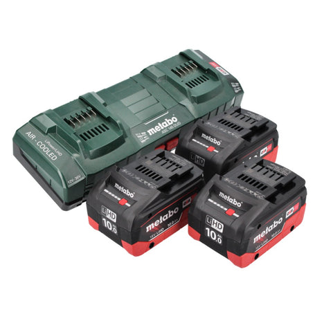 Metabo 18 V Basis Set 3x Akku 10,0 Ah LIHD + ASC 145 DUO Doppelladegerät CAS System - Toolbrothers