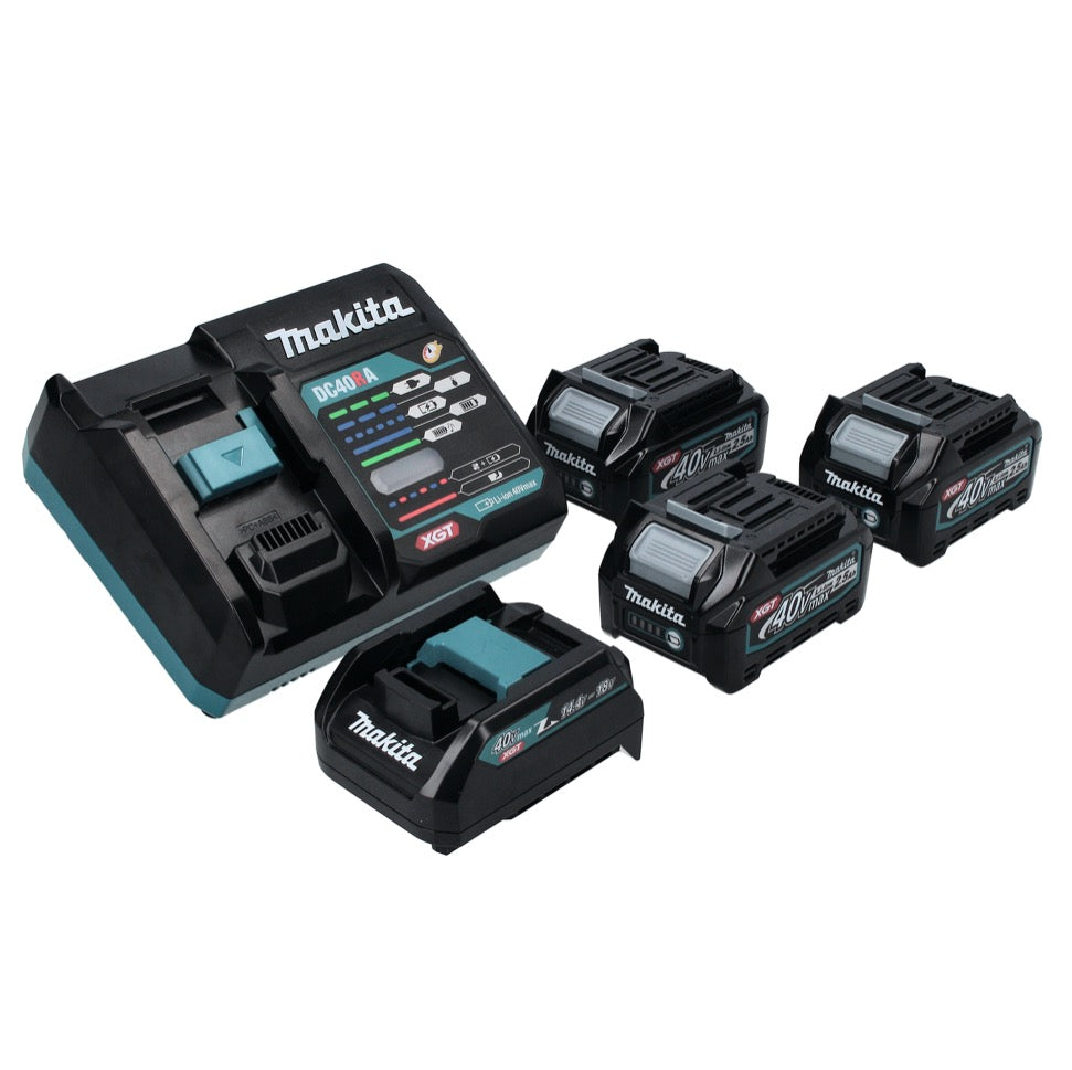 Makita Kit de démarrage batterie 40 V maxi Avec 3x Batteries (3x 191B36-3) + Chargeur (191E07-8) + Adaptateur (191C10-7)