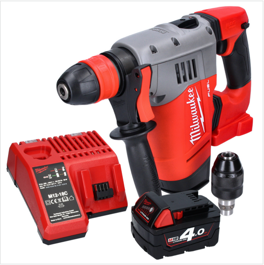 Marteau combiné à batterie Milwaukee M18 CHPX-401 18 V 4,0 J SDS Plus Brushless + 1x batterie 4,0 Ah + chargeur