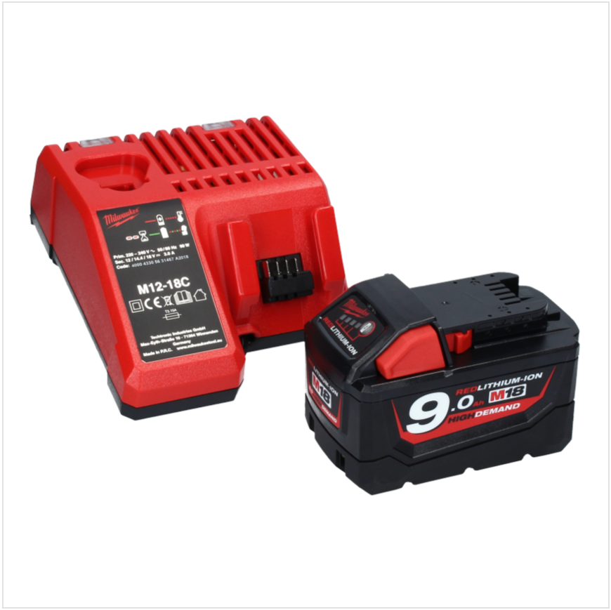 Marteau combiné à batterie Milwaukee M18 CHPX-901 18 V 4,0 J SDS Plus Brushless + 1x batterie 9,0 Ah + chargeur