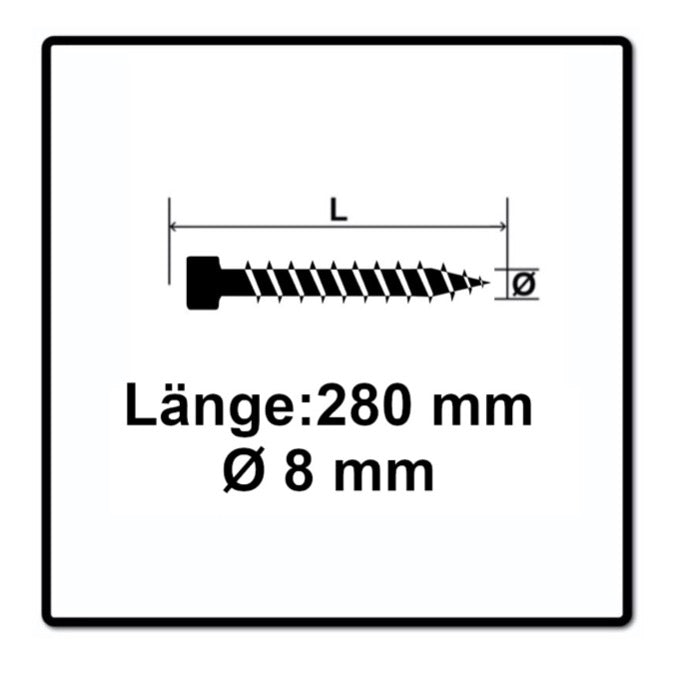 Vis SPAX IN.FORCE 8,0 x 280 mm 250 pièces (5x 1221010802805) Culasse entièrement filetée Torx T-STAR Plus T40 Foret WIROX CUT