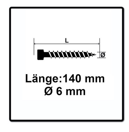 Vis SPAX IN.FORCE 6,0 x 140 mm 200 pièces (2x 1211010601405) Culasse entièrement filetée Torx T-STAR Plus T30 Foret WIROX 4CUT