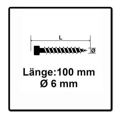 Vis SPAX IN.FORCE 6,0 x 100 mm 500 pièces (5x 1211010601005) Culasse entièrement filetée Torx T-STAR Plus T30 Foret WIROX 4CUT