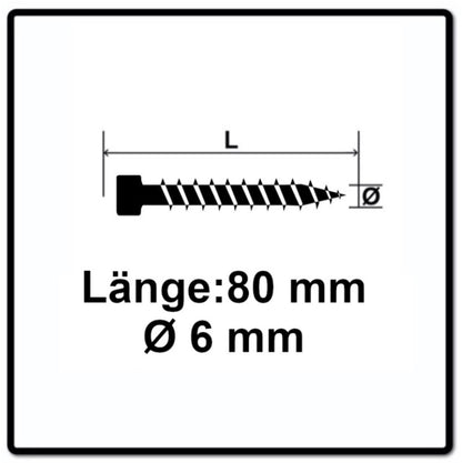 Vis SPAX IN.FORCE 6,0 x 80 mm 400 pièces (2x 1211010600805) Culasse entièrement filetée Torx T-STAR Plus T30 Foret WIROX 4CUT