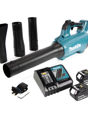 Souffleur sur batterie Makita DUB 184 RT 18 V sans balais + 2x batteries 5,0 Ah + chargeur