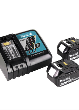 Souffleur sur batterie Makita DUB 184 RT 18 V sans balais + 2x batteries 5,0 Ah + chargeur