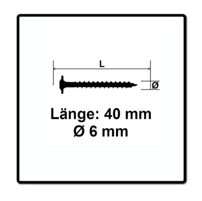 Vis à tête plate SPAX HI.FORCE 6,0 x 40 mm 400 pièces (2x 0251010600405) Torx T-Star Plus T30 filetage complet Wirox 4Cut