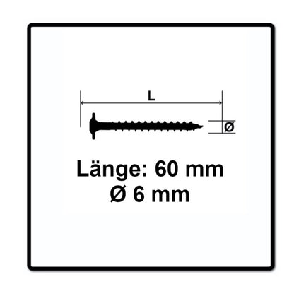 SPAX HI.FORCE Tellerkopf Schraube 6,0 x 60 mm 400 Stk. ( 2x 0251010600605 ) Torx T-Star Plus T30 Vollgewinde Wirox 4Cut