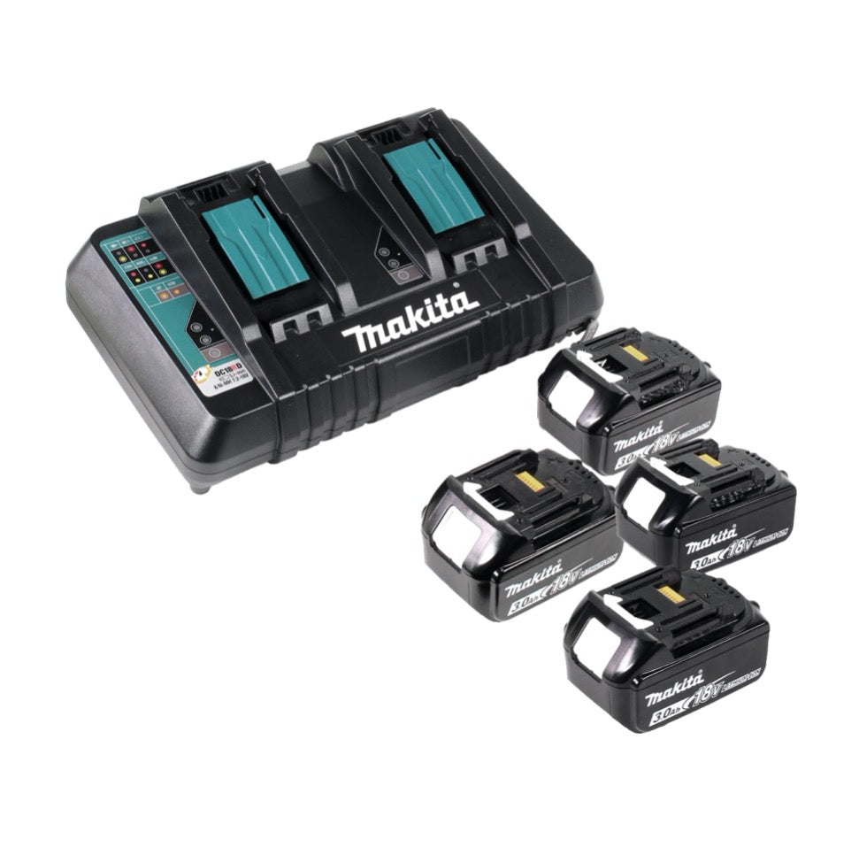 Tondeuse à gazon sans fil Makita DLM 382 PF4 36 V (2x 18 V) 38 cm 40 l + 4x batterie 3,0 Ah + double chargeur