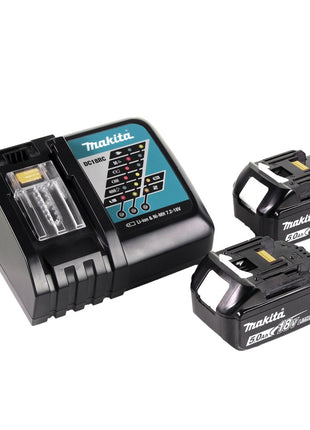 Makita DLM 382 RT2 tondeuse à gazon sans fil 36 V (2x 18 V) 38 cm 40 l + 2x batterie 5,0 Ah + chargeur