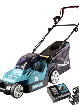 Makita DLM 382 RT2 tondeuse à gazon sans fil 36 V (2x 18 V) 38 cm 40 l + 2x batterie 5,0 Ah + chargeur