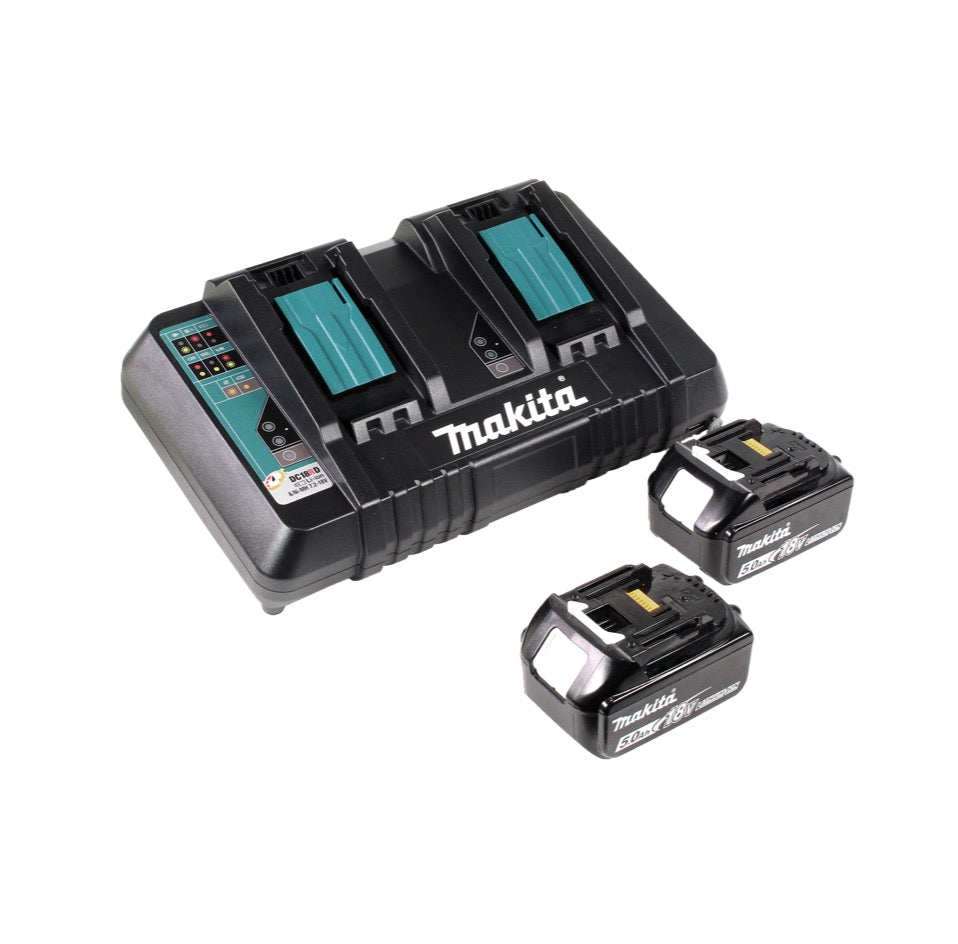 Makita DLM 382 PT2 tondeuse à gazon sans fil 36 V (2x 18 V) 38 cm 40 l + 2x batterie 5,0 Ah + double chargeur