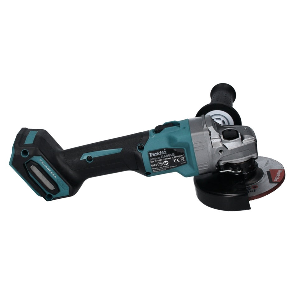 Makita GA 005 GD1 Akku Winkelschleifer 40 V max. 125 mm Brushless  XGT + 1x Akku 2,5 Ah + Ladegerät