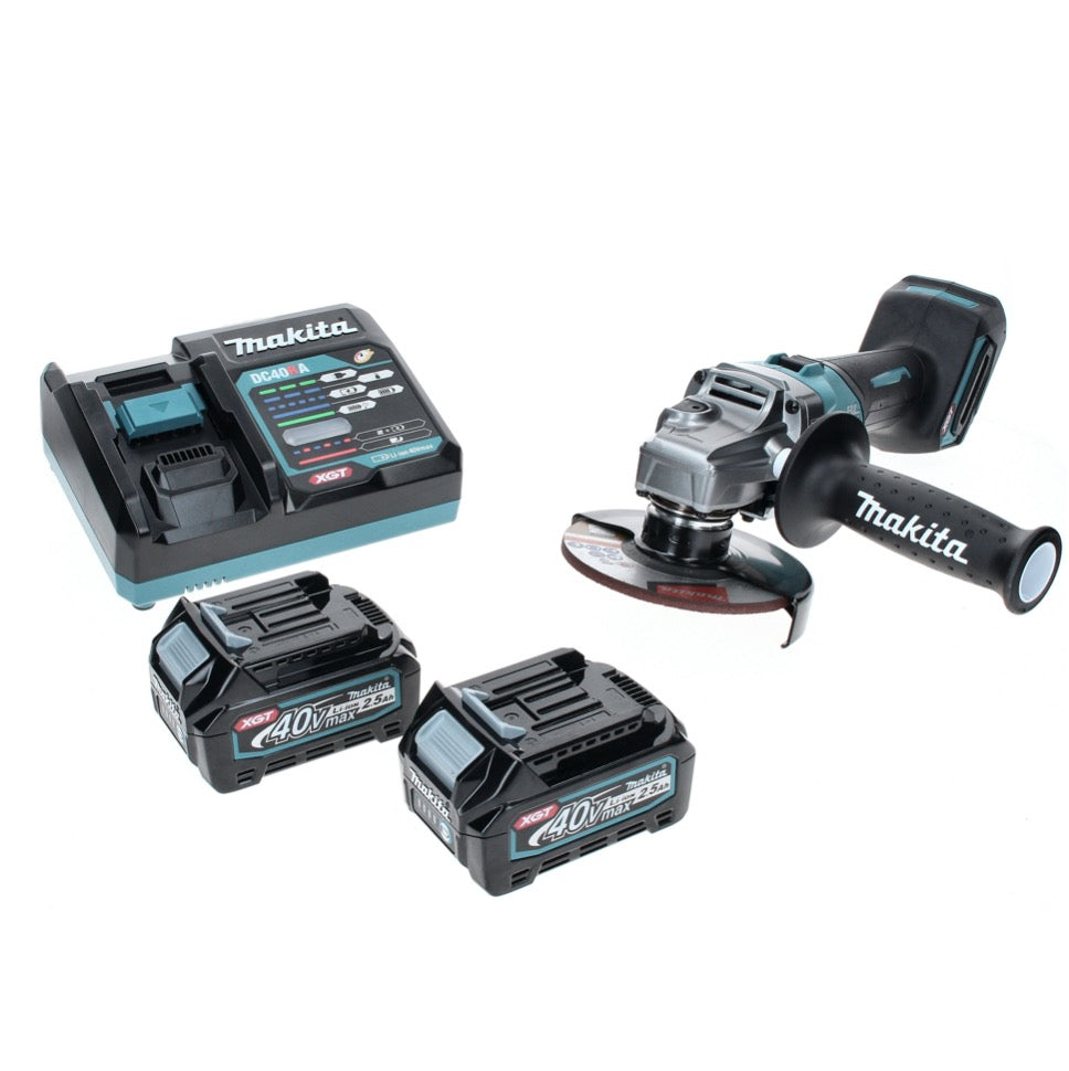 Meuleuse d'angle sur batterie Makita GA 005 GD2 40 V max. 125 mm sans balais XGT + 2x batteries 2,5 Ah + chargeur