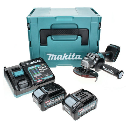 Meuleuse d'angle sur batterie Makita GA 005 GM201 40 V max. 125 mm sans balais XGT + 2x batterie 4,0 Ah + chargeur + Makpac