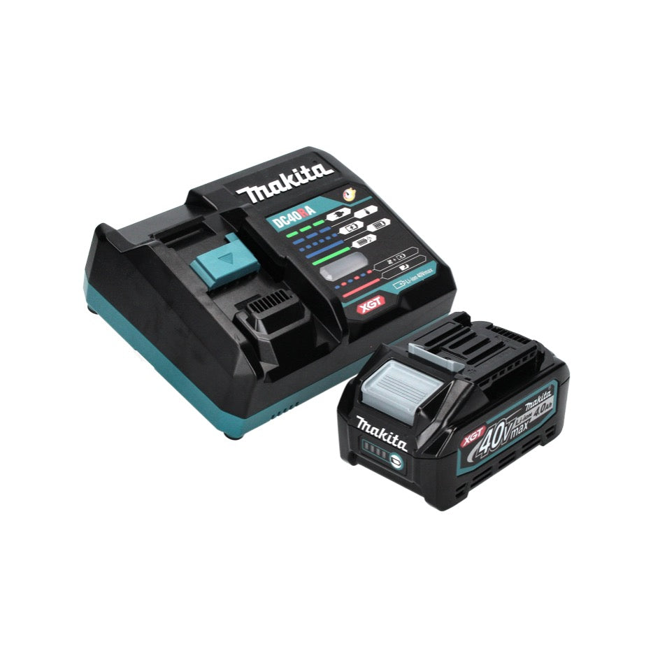 Meuleuse d'angle sur batterie Makita GA 005 GM101 40 V max. 125 mm Brushless XGT + 1x batterie 4,0 Ah + chargeur + hotte d'aspiration + Makpac