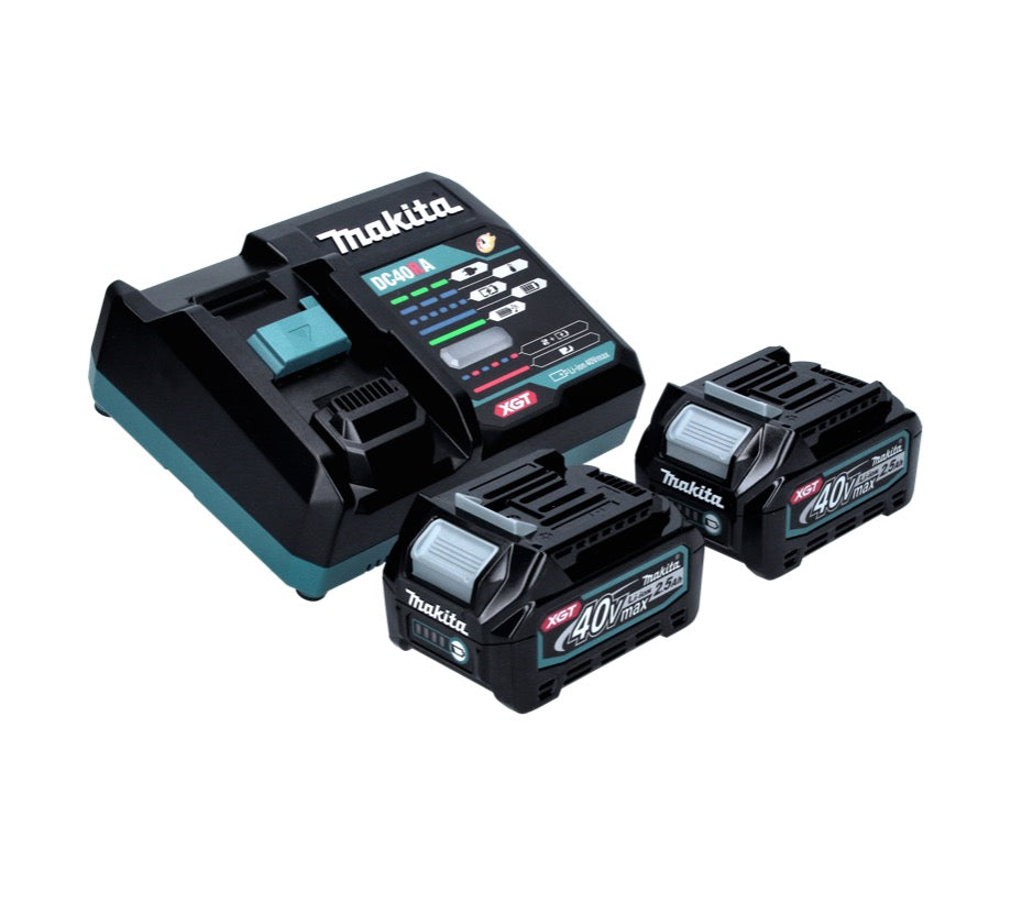 Meuleuse d'angle sur batterie Makita GA 013 GD201 40 V max. 125 mm sans balais XGT + 2x batterie 2,5 Ah + chargeur + Makpac