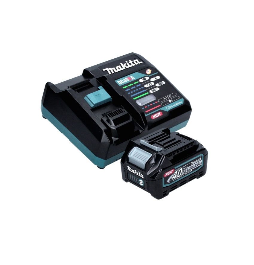 Meuleuse d'angle sur batterie Makita GA 008 GD101 40 V max. 125 mm sans balais XGT + 1x batterie 2,5 Ah + chargeur + Makpac