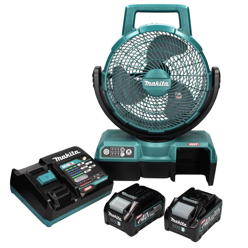 Makita CF 001 GM2 Akku Lüfter XGT 40 V max. 235 mm Ventilator Netzbetrieb + 2x Akku 4,0Ah + Ladegerät