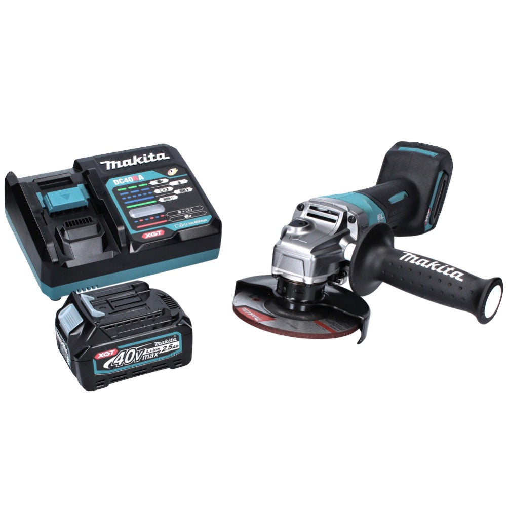 Meuleuse d'angle sur batterie Makita GA 016 GD1 40 V max. 125 mm sans balais XGT + 1x batterie 2,5 Ah + chargeur