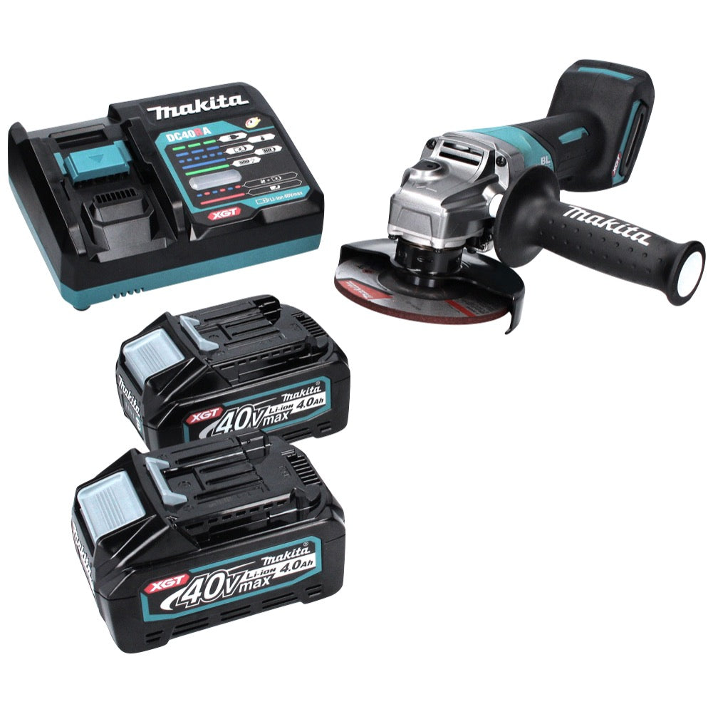 Meuleuse d'angle sur batterie Makita GA 016 GM2 40 V max. 125 mm sans balais XGT + 2x batteries 4,0 Ah + chargeur