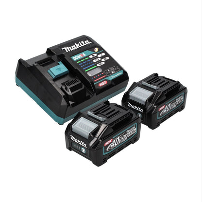 Kit source d'alimentation Makita 40 V max. avec 2x batterie BL 4040 4,0 Ah XGT (2x 191B26-6) + chargeur rapide DC 40 RA XGT LXT (191E07-8)