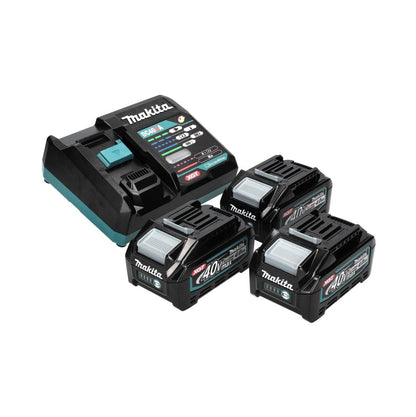 Kit source d'alimentation Makita 40 V max. avec 3 batteries BL 4040 4,0 Ah XGT (3x 191B26-6) + chargeur rapide DC 40 RA XGT LXT (191E07-8)