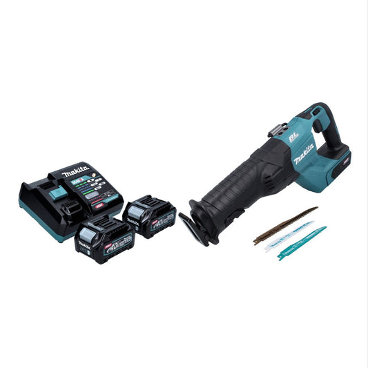 Scie alternative à batterie Makita JR 001 GD2 40 V max. Scie sabre sans balais XGT + 2x batteries 2,5 Ah + chargeur - sans coffret