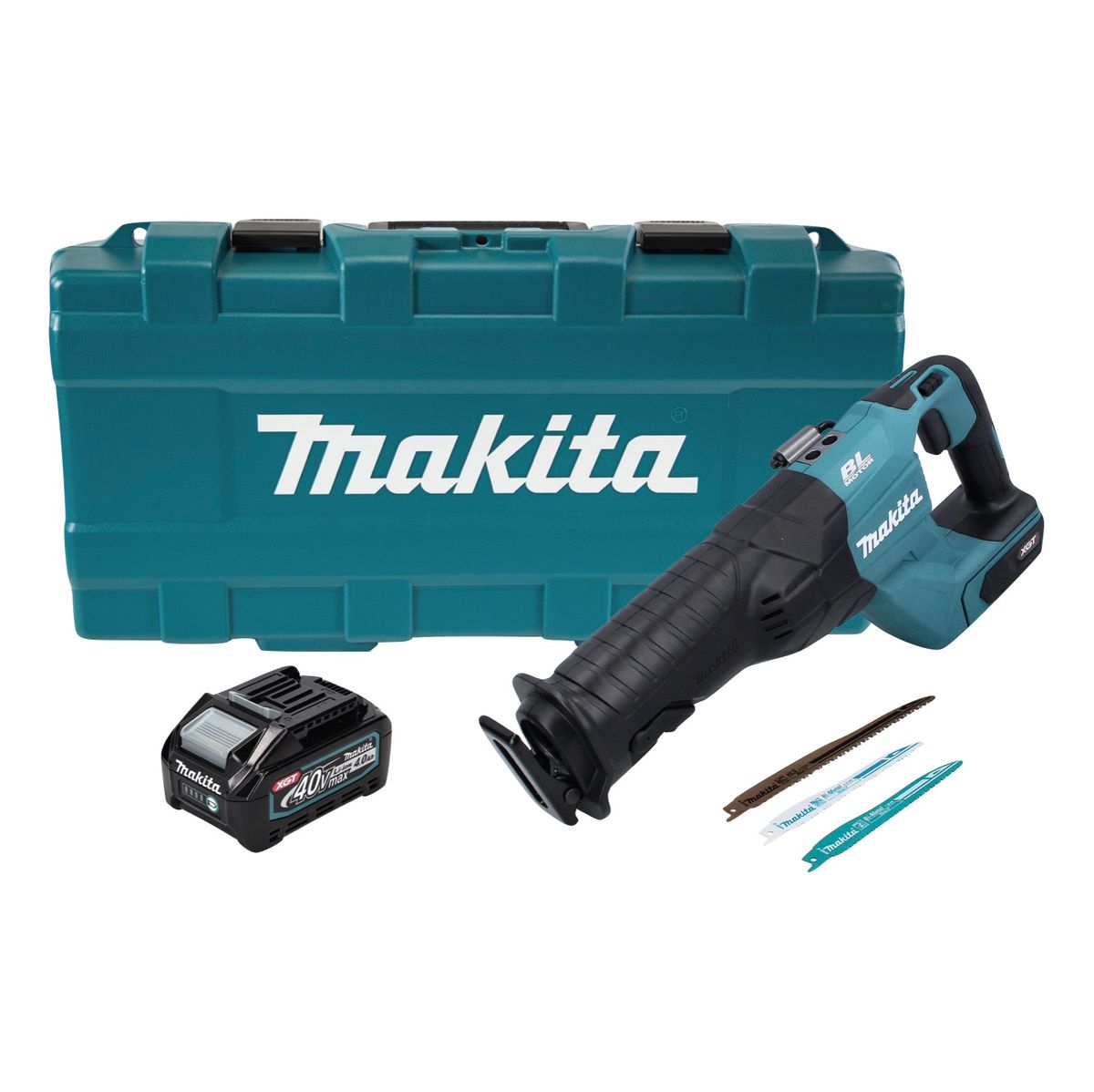 Scie alternative à batterie Makita JR 001 GM101 40 V max. Scie sabre sans balais XGT + 1x batterie 4,0 Ah + coffret - sans chargeur