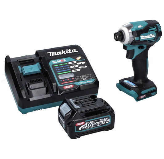 Makita TD 001 GD1 clé à chocs sans fil 40 V 220 Nm 1/4" XGT Brushless + 1x batterie 2,5 Ah + chargeur