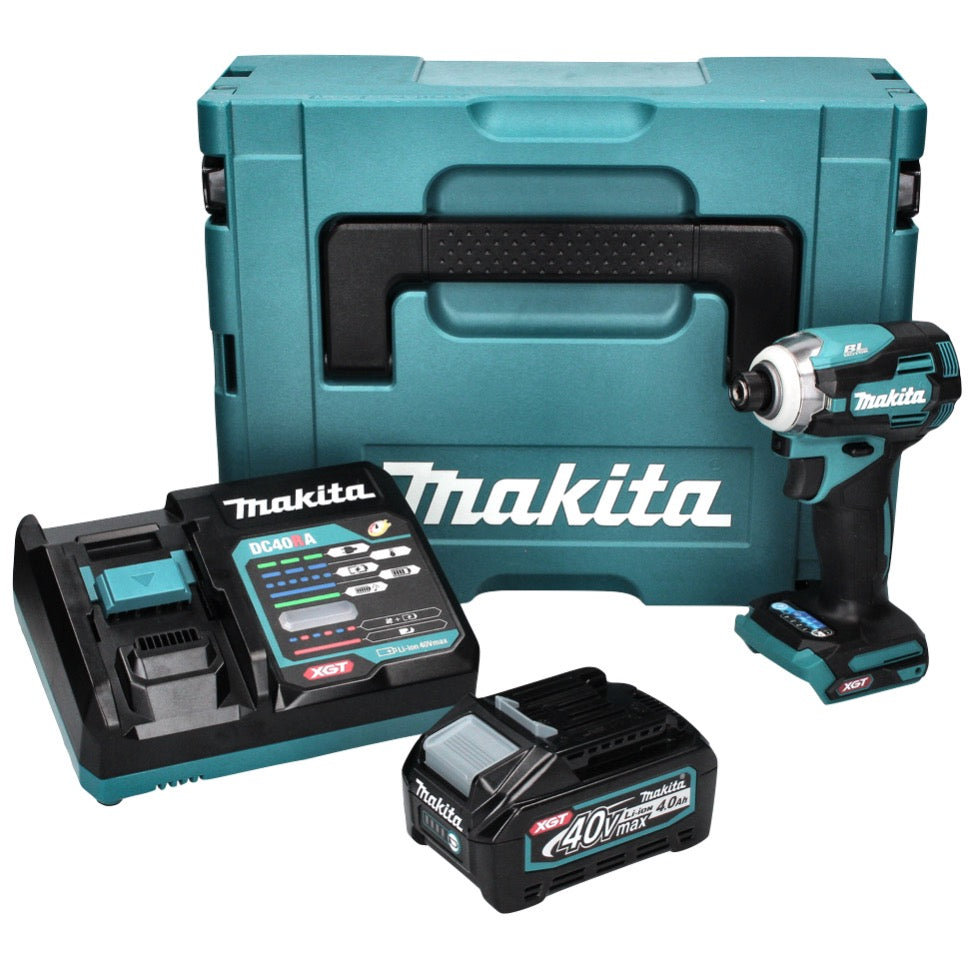 Makita TD 001 GM101 Akku Schlagschrauber 40 V 220 Nm 1/4" XGT Brushless + 1x Akku 4,0 Ah + Makpac + Ladegerät