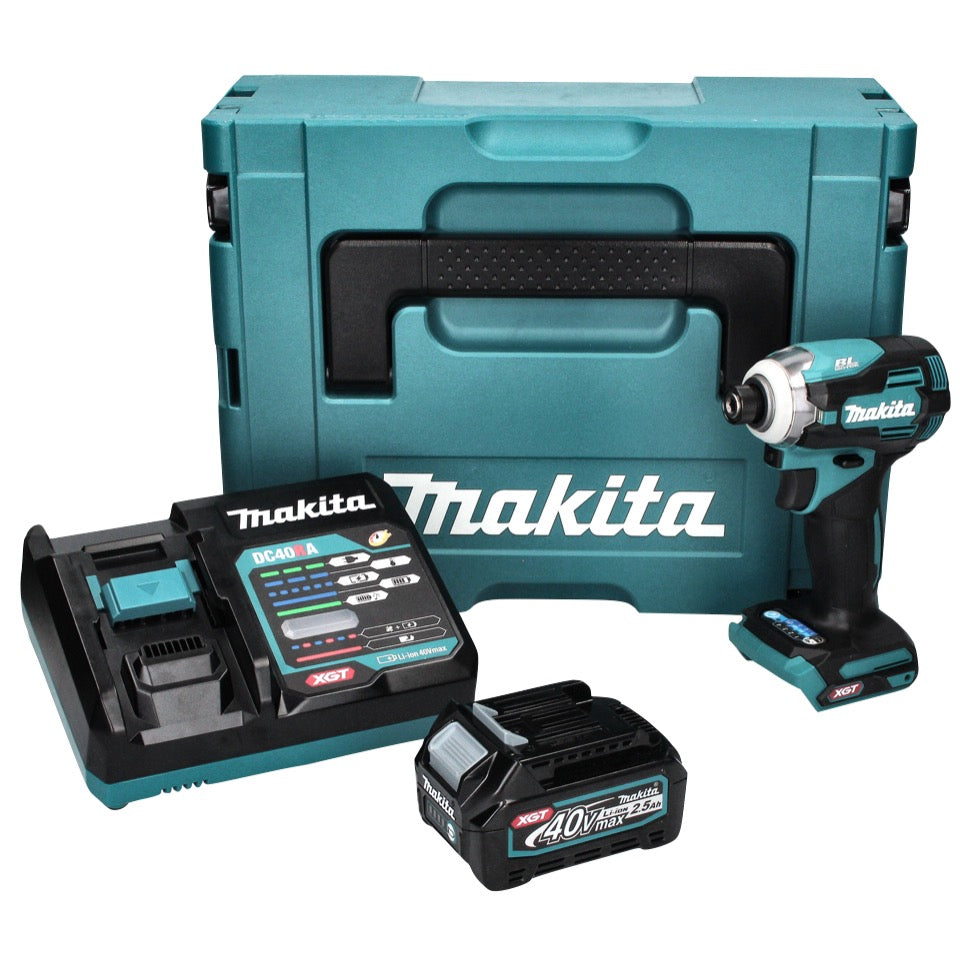 Makita TD 001 GD101 clé à chocs sans fil 40 V 220 Nm 1/4" XGT Brushless + 1x batterie 2,5 Ah + Makpac + chargeur