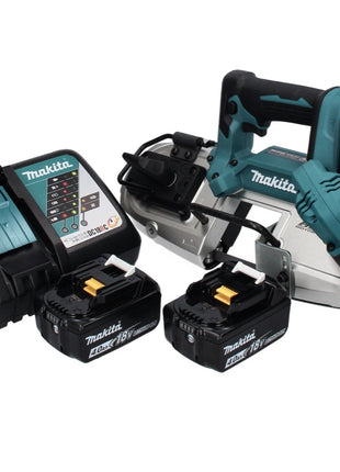 Makita DPB 183 RM scie à ruban sans balais 18 V 66 mm + 2 batteries 4,0 Ah + chargeur