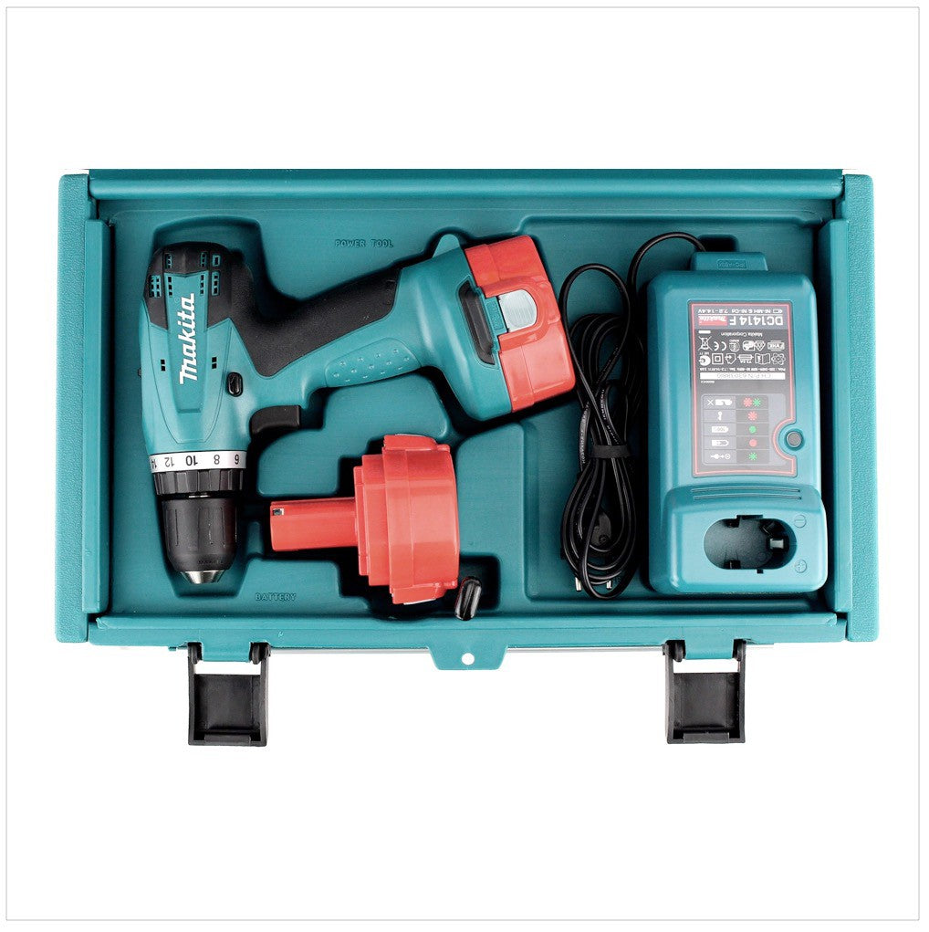 Makita 6281 14,4 V Ni-MH Akku Bohrschrauber + 2x 3 Ah Dinotech Akku inkl. 126 tlg. Werkzeug Set - Toolbrothers