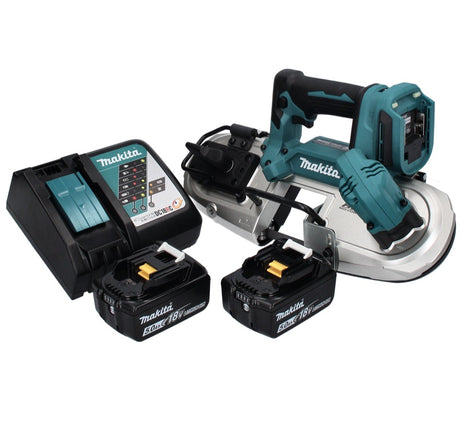 Makita DPB 183 RT scie à ruban sur batterie 18 V 66 mm sans balais + 2x batteries 5,0 Ah + chargeur