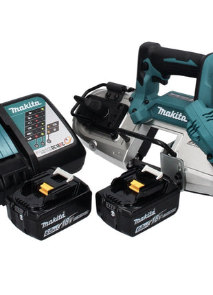 Makita DPB 183 RG scie à ruban sans balais 18 V 66 mm + 2 batteries 6,0 Ah + chargeur