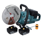 Makita DCE 090 M2X1 tronçonneuse à batterie 36 V (2x 18 V) 230 mm sans balais + 2x batterie 4,0 Ah - sans chargeur