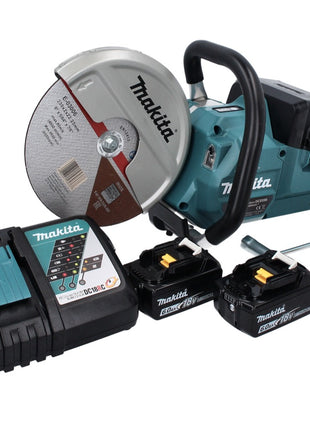 Makita DCE 090 RG2X1 amoladora de corte a batería 36 V (2x 18 V) 230 mm sin escobillas + 2x batería 6,0 Ah + cargador