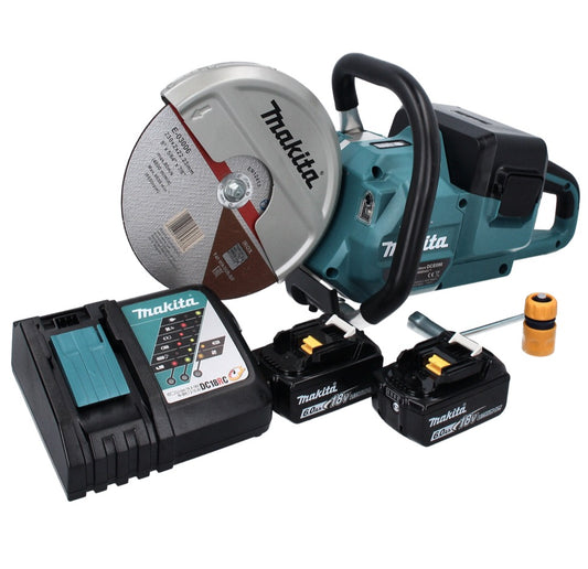 Makita DCE 090 RG2X1 tronçonneuse à batterie 36 V (2x 18 V) 230 mm sans balais + 2x batterie 6,0 Ah + chargeur