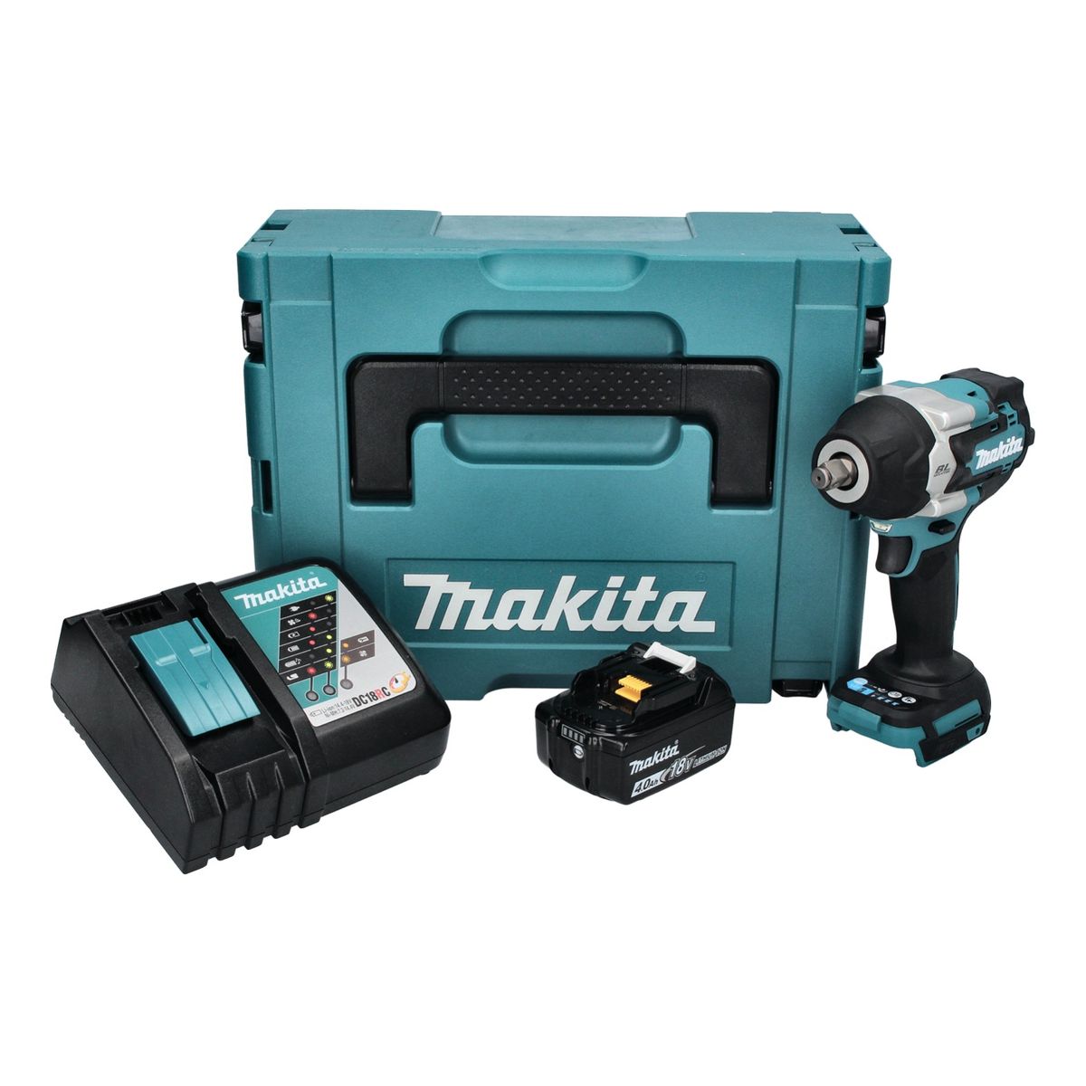 Makita DTW 700 RM1J Clé à chocs sans fil 18 V 700 Nm 1/2" XPT Brushless + 1x batterie 4,0 Ah + chargeur + Makpac