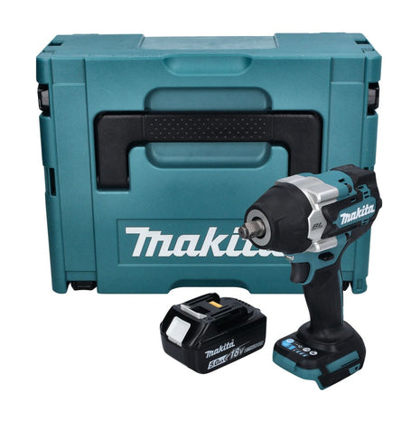 Makita DTW 700 T1J Clé à chocs sans fil 18 V 700 Nm 1/2" XPT Brushless + 1x batterie 5,0 Ah + Makpac - sans chargeur