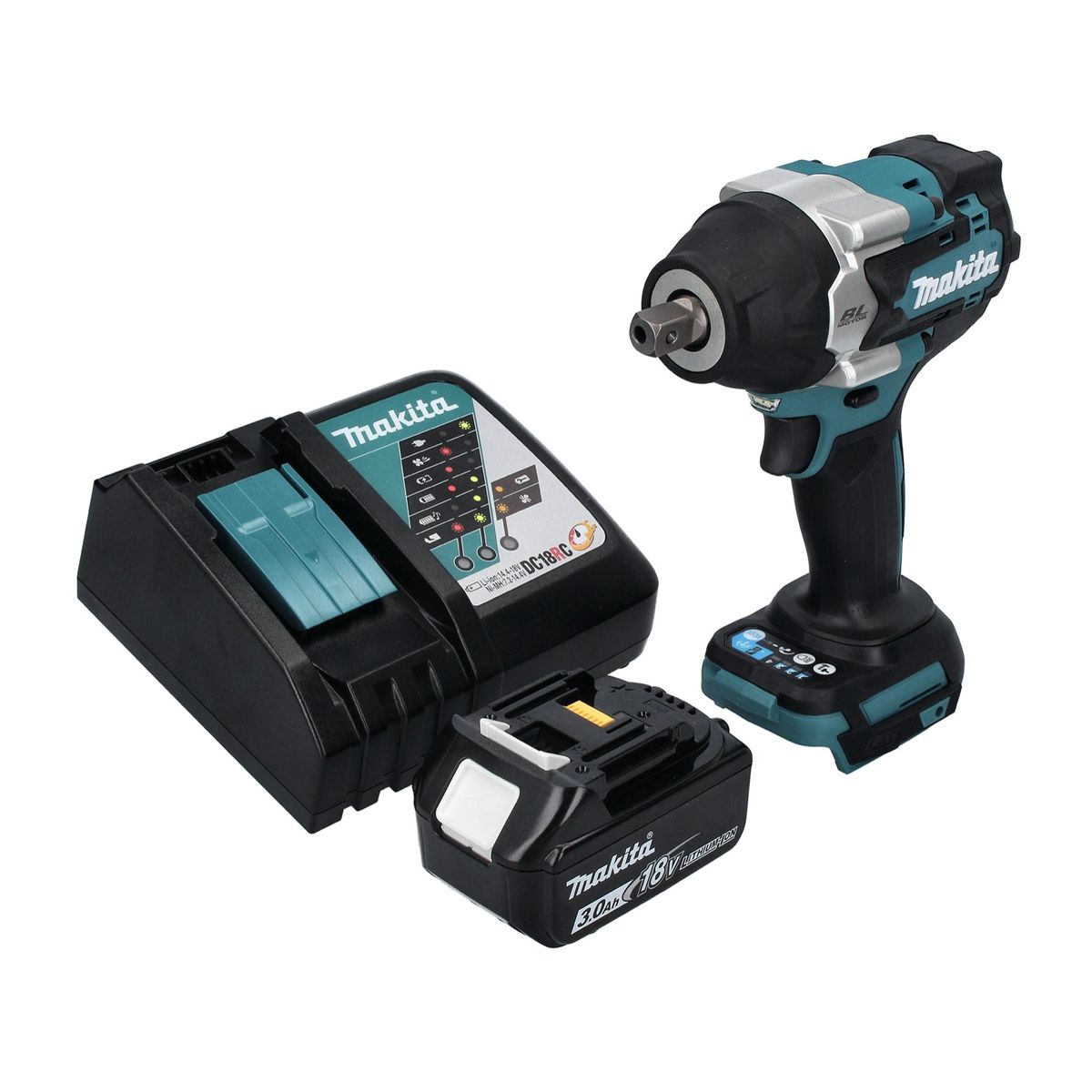 Makita DTW 701 RF1 clé à chocs sans fil 18 V 700 Nm 1/2" XPT Brushless + 1x batterie 3,0 Ah + chargeur