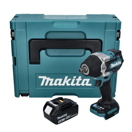 Makita DTW 701 F1J Clé à chocs sans fil 18 V 700 Nm 1/2" XPT Brushless + 1x batterie 3,0 Ah + Makpac - sans chargeur