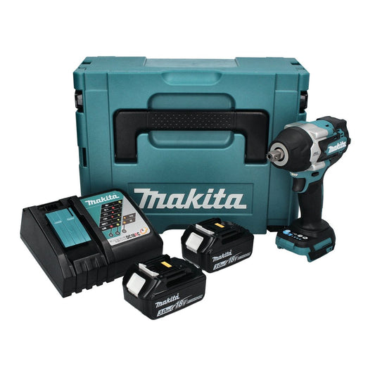 Makita DTW 701 RFJ clé à chocs sans fil 18 V 700 Nm 1/2" XPT Brushless + 2x batterie 3,0 Ah + chargeur + Makpac