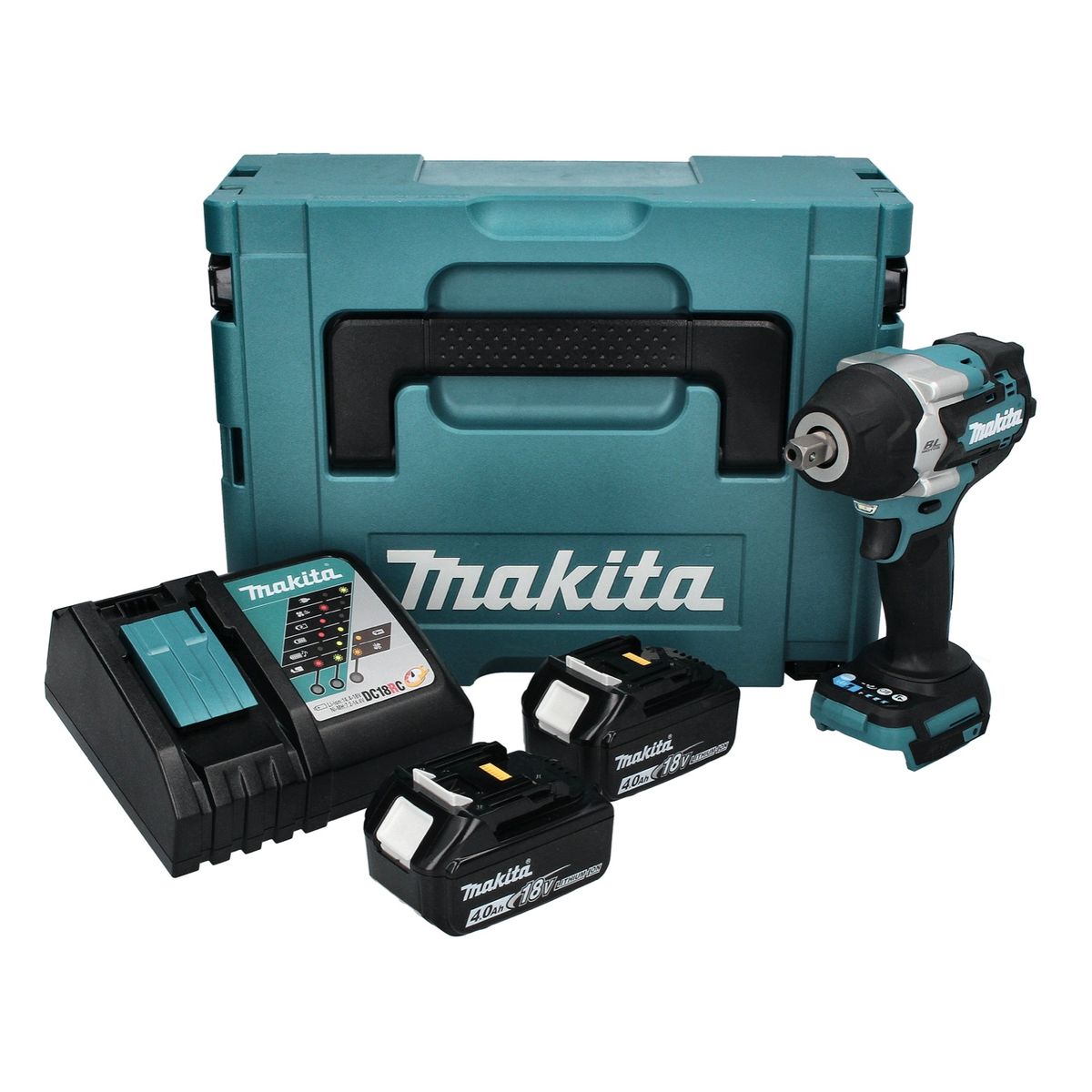 Makita DTW 701 RMJ clé à chocs sans fil 18 V 700 Nm 1/2" XPT Brushless + 2x batterie 4,0 Ah + chargeur + Makpac