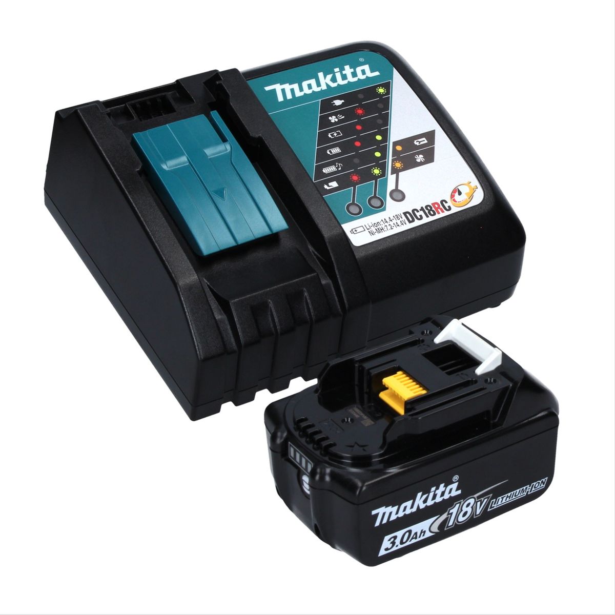 Makita DPO 600 RF1 polisseuse excentrique sur batterie 18 V 150 mm XPT Brushless + 1x batterie 3,0 Ah + chargeur