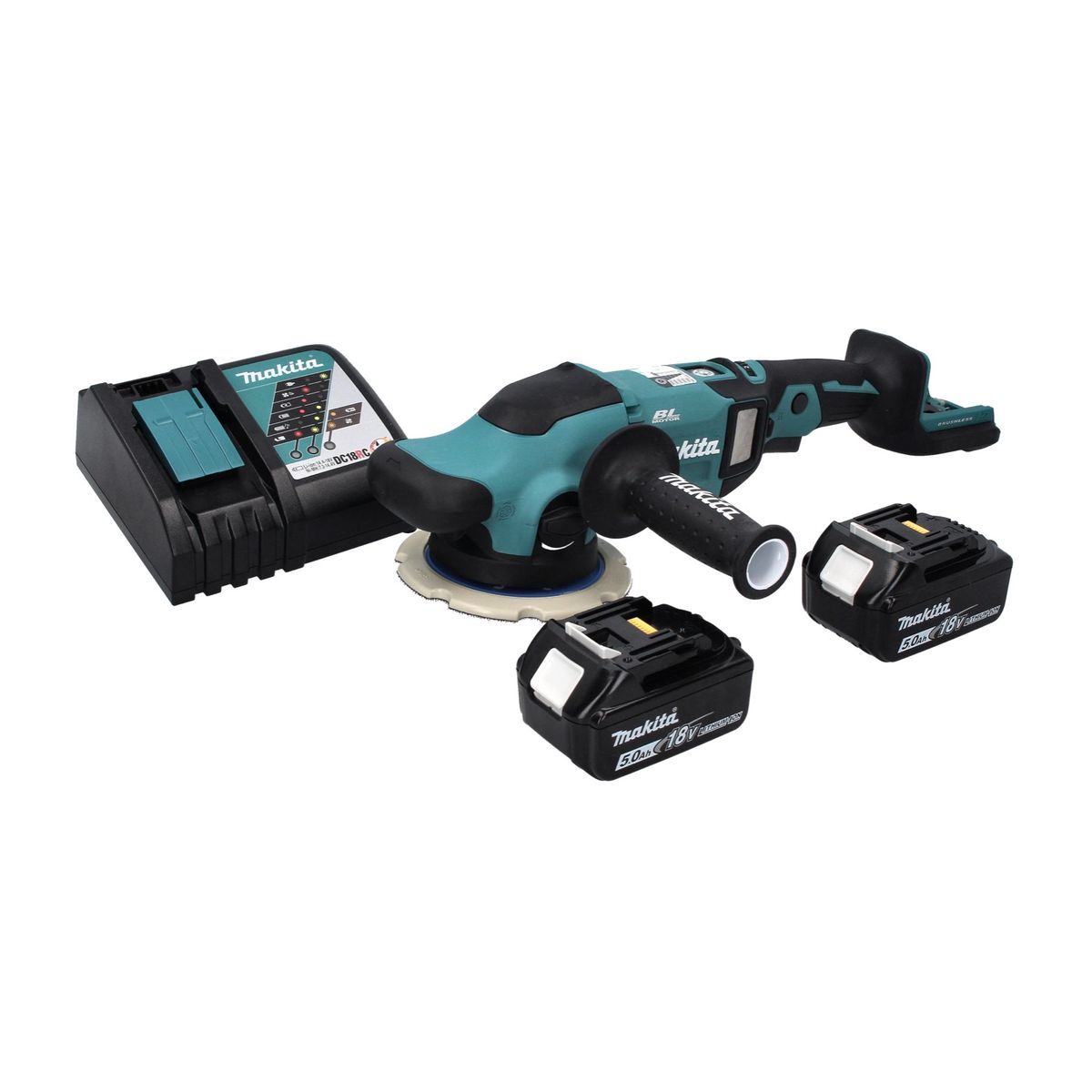 Polisseuse excentrique sur batterie Makita DPO 600 RT 18 V 150 mm XPT Brushless + 2x batteries 5,0 Ah + chargeur